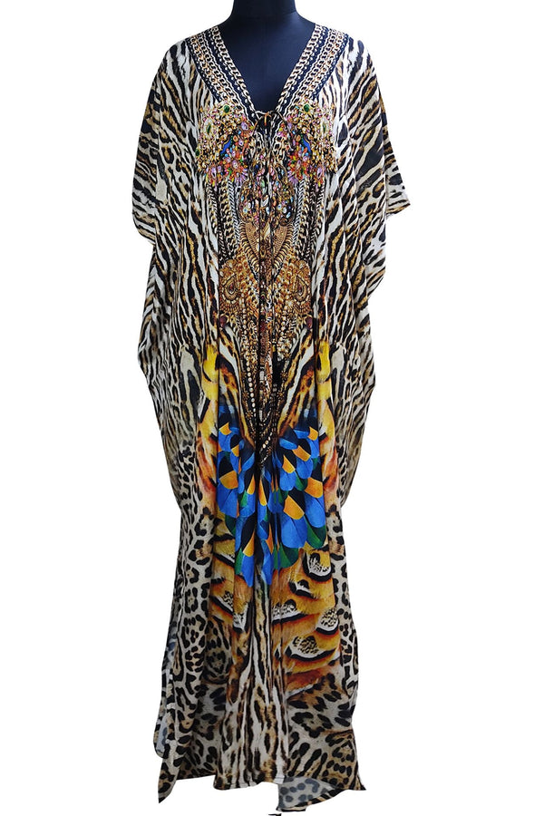 Animal Print Convertible Long Kaftan