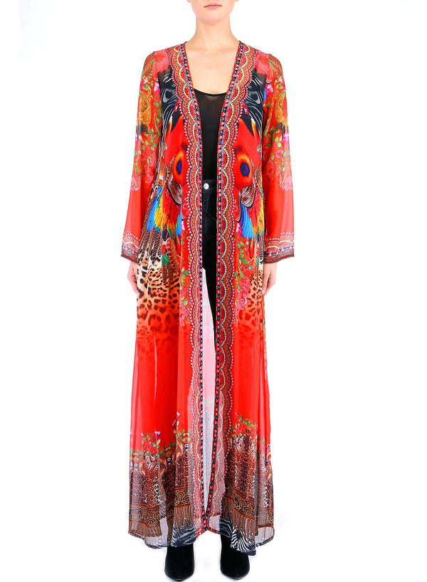 Designer Long Duster In Sunset